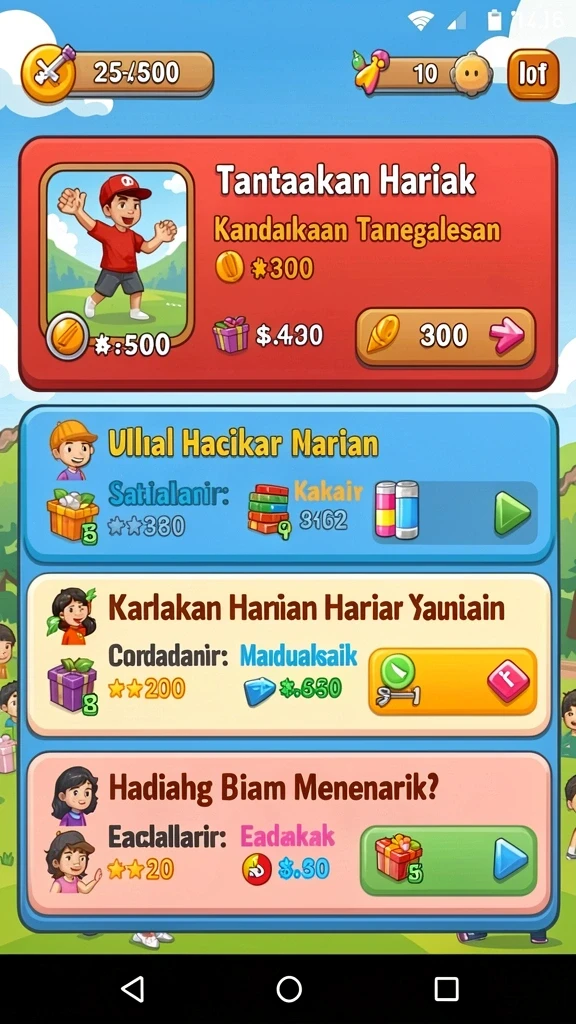 Mode permainan yang seru dan menantang.