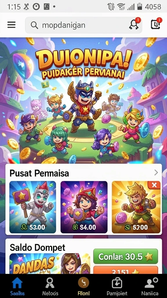 Tampilan awal permainan yang menarik.