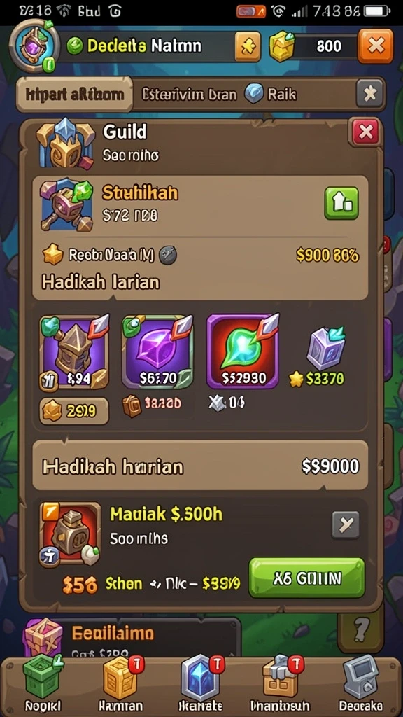 Menu permainan yang mudah dinavigasi.