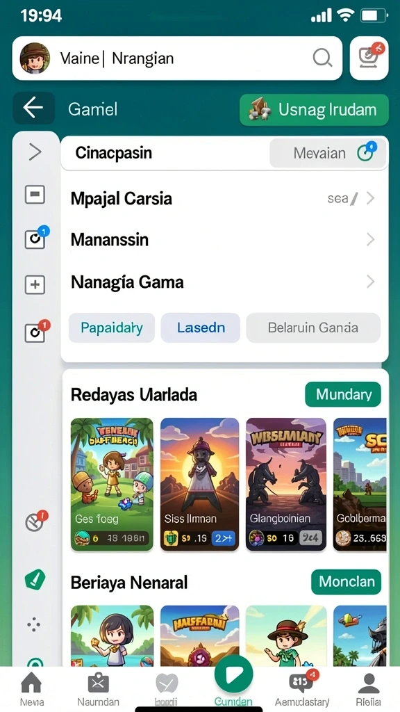 Tampilan karakter wayang yang berwarna-warni dan menarik.
